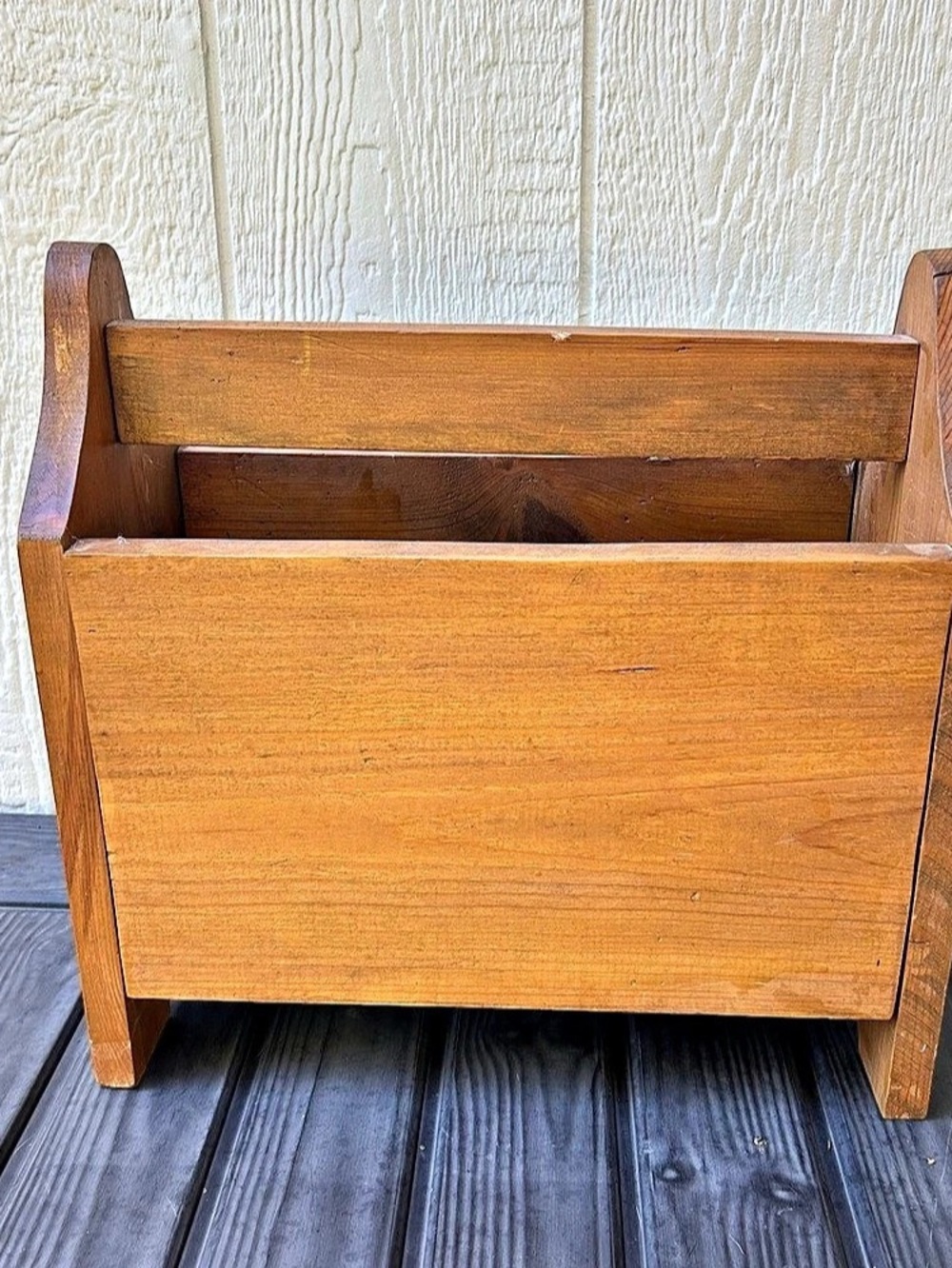 Vintage Solid Wood Handmade Magazine Rack